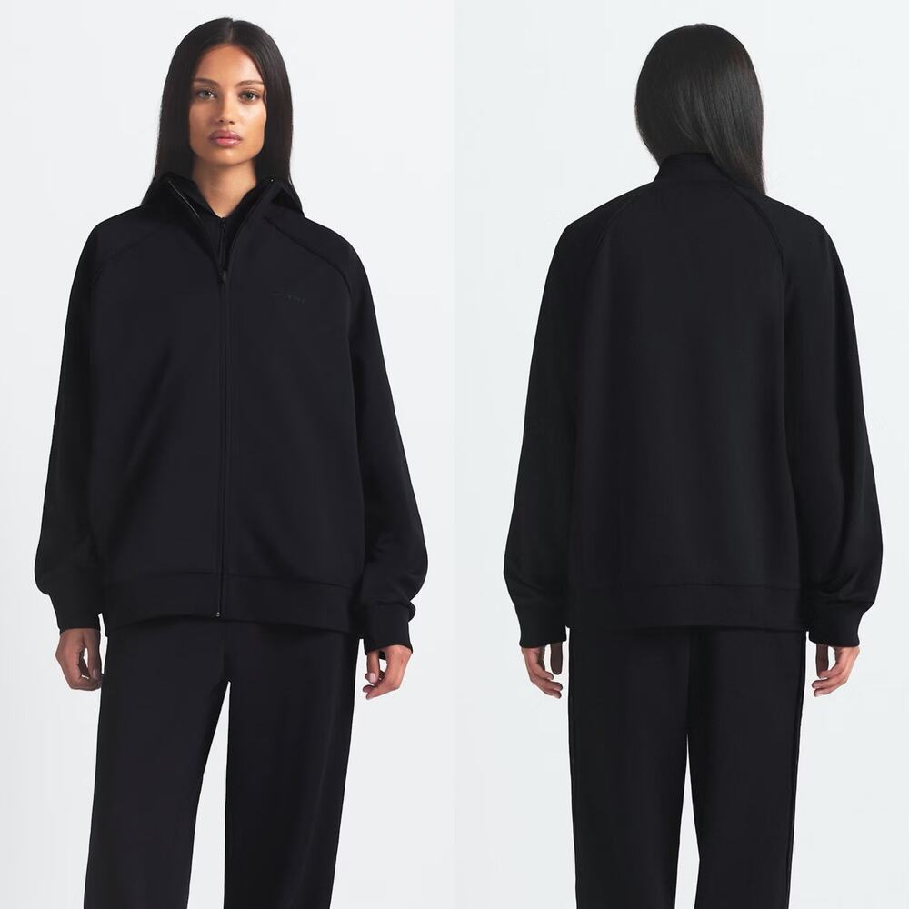 NEW NikeSKIMS Matte Tricot Oversized Track Jacket in Obsidian Size Small